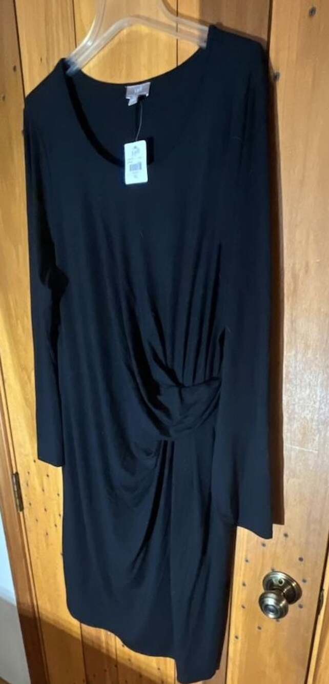 J.Jill Dress Long Sleeve Ruched Black Size XL